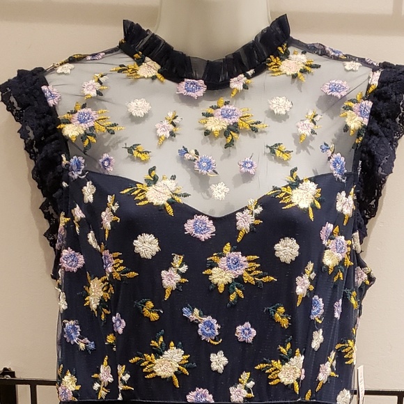 Aqua Embroidered Maxi Dress Ball Gown Size S NWT - Picture 8 of 8